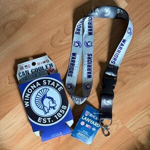 💛 Wincraft Winona State Warriors Graduation Gift Set – Lanyard & Can Cooler NWT